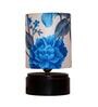 Havana Blue Fabric Shade Night Lamp With Wood Base