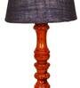 Madison Blue Natural Fiber Shade Night Lamp With Wood Base