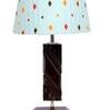 Vrikshya Blue Fabric Shade Night Lamp With Wood Base