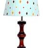 Arnie Blue Fabric Shade Night Lamp With Wood Base