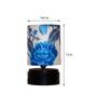 Havana Blue Fabric Shade Night Lamp With Wood Base