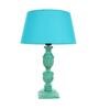 Blue Shade Table Lamp With Wooden Base