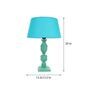 Blue Shade Table Lamp With Wooden Base