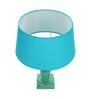 Blue Shade Table Lamp With Wooden Base