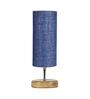 Charles Blue Jute Shade Table Lamp With Wood Base