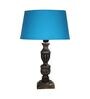 Blue Shade Table Lamp With Wooden Base