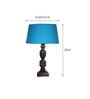 Blue Shade Table Lamp With Wooden Base