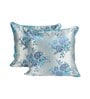 Blue Silk Floral 16x16 inches Cushion Covers (Pack of 2)