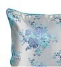 Blue Silk Floral 16x16 inches Cushion Covers (Pack of 2)