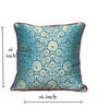 Blue Silk blend Zari Woven Brocade 16x16 inches Cushion Covers (Set of 2)