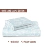 Blue Simply Floral Printed 400 TC Cotton Super King Sized Bedsheet with 2 Pillow Covers