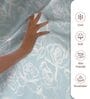 Blue Simply Floral Printed 400 TC Cotton Super King Sized Bedsheet with 2 Pillow Covers