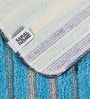 Blue Geometric Microfiber 23x16 Inches AntiSkid Bath Mat