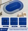 Blue Slogan Rubber 16x24 Inches AntiSkid Bath Mat