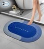 Blue Slogan Rubber 16x24 Inches AntiSkid Bath Mat