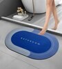 Blue Slogan Rubber 16x24 Inches AntiSkid Bath Mat