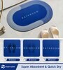 Blue Slogan Rubber 16x24 Inches AntiSkid Bath Mat