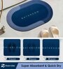 Blue Slogan Rubber 24x16 Inches AntiSkid Bath Mats (Pack of 2)