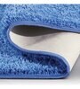 Blue Shaggy Polyester 28x20 Inches AntiSkid Bath Mat
