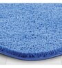Blue Shaggy Polyester 28x20 Inches AntiSkid Bath Mat
