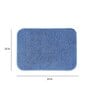 Blue Shaggy Polyester 28x20 Inches AntiSkid Bath Mat