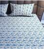 Blue Floral  TC Cotton Super King Bedsheet with 2 Pillow Covers