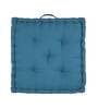 Blue Solid Cotton 20x20 Inches Floor Cushion
