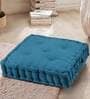 Blue Solid Cotton 20x20 Inches Floor Cushion