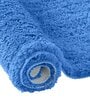 Blue Solid 100% Polyester AntiSkid Bathmat