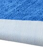Blue Solid 100% Polyester AntiSkid Bathmat