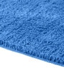 Blue Solid 100% Polyester AntiSkid Bathmat