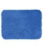 Blue Solid 100% Polyester AntiSkid Bathmat