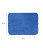 Blue Solid 100% Polyester AntiSkid Bathmat