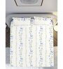 Blue Floral 120 TC Cotton Queen Bedsheet with 2 Pillow Covers