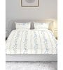 Blue Floral 120 TC Cotton Queen Bedsheet with 2 Pillow Covers