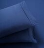 Blue Solid 144 TC 100% Cotton  Double Bedsheet with 2 Pillow Covers