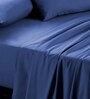 Blue Solid 144 TC 100% Cotton Queen Bedsheet with 2 Pillow Covers