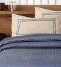 Blue Solid 144 TC 100% Cotton King Sized Bed Sheets with 2 Pillow Covers