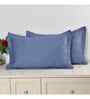 Blue Solid 144 TC Cotton King Fitted Bedsheet Bedsheet 2 Pillow Shades Collection
