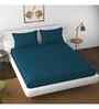 Blue Solid 144 TC Cotton King Sized Bedsheet Bedsheet 2 Pillow Shades Collection