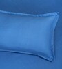 Blue Solid 150 TC Glace Cotton Queen Sized Double Bedsheet with 2 Pillow Covers