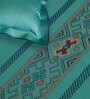 Teal Traditional 180 TC 100% Cotton King Sized Bed Sheets with 2 Pillow Covers