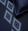 Blue Geometric 180 TC 100% Cotton King Sized Bed Sheets with 2 Pillow Covers
