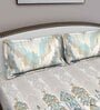 Blue Traditional 180 TC Cotton Queen Sized Bed Sheets with 2 Pillow Covers