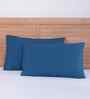 Blue Solid 200 TC Cotton 2 Pillow Cover Set