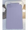 Blue Solid 210 TC Cotton Single Sized Bedsheet with 1 Pillow Cover Satin Stripe 2024 Collection