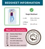 Blue Solid 210 TC Cotton Single Sized Bedsheet with 1 Pillow Cover Satin Stripe 2024 Collection