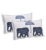 Blue Traditional 240 TC Cotton King Size Bedsheet With 2 Pillow Covers