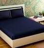 Blue Solid 280 TC Cotton King Sized Bed Sheets with 2 Pillow Covers