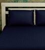 Blue Solid 280 TC Cotton King Sized Bed Sheets with 2 Pillow Covers